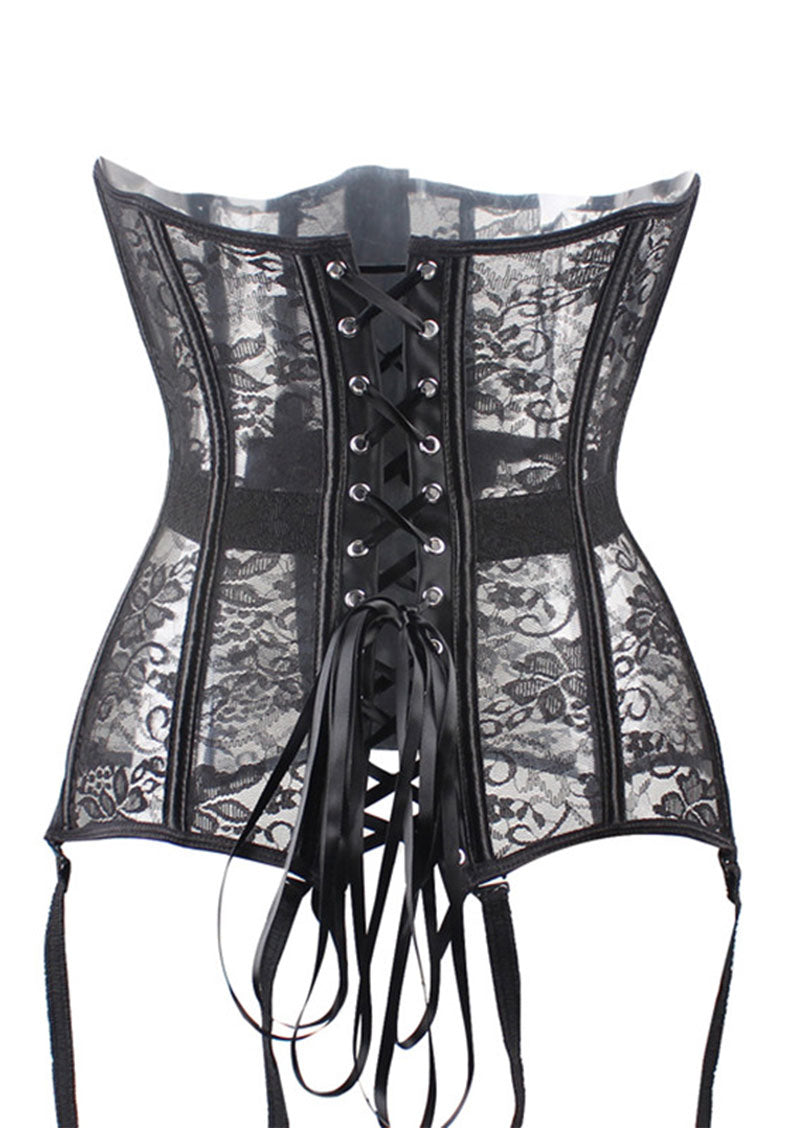 Sexy Black Lace Bustier Corset