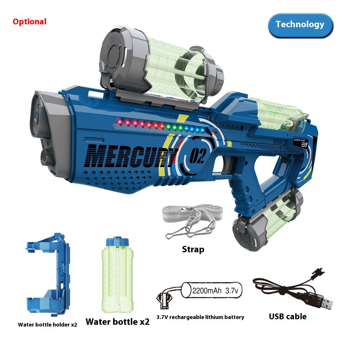 Mercury M2 Electric Automatic Continuous Hair Space Water Gun
