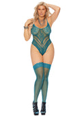 Jade Lace Teddy with Stockings
