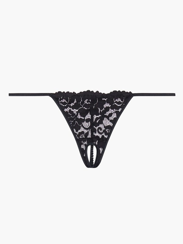 CROTCHLESS STRING OF PEARLS THONG