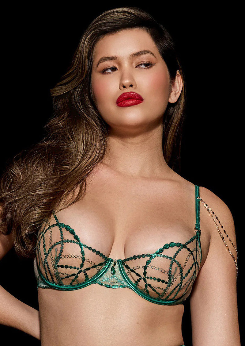 GOLDY EMERALD 3 PIECE LINGERIE SET